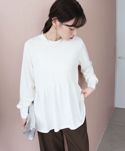 le.coeur blanc / ルクールブラン カットソー | 【吸湿発熱】ギャザーレイヤープルオーバー | 詳細9