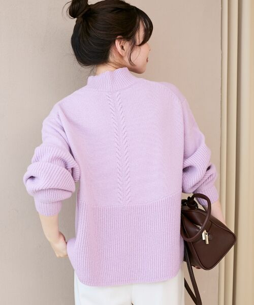 le.coeur blanc / ルクールブラン ニット・セーター | 片畦キリカエバックデザインニット | 詳細4