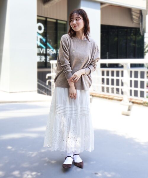 le.coeur blanc / ルクールブラン ニット・セーター | 《手洗い可能》スター刺繍ニットプルオーバー | 詳細14