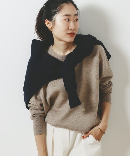 le.coeur blanc / ルクールブラン ニット・セーター | 《手洗い可能》スター刺繍ニットプルオーバー | 詳細16