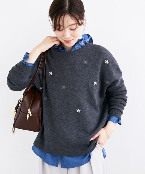 le.coeur blanc / ルクールブラン ニット・セーター | 《手洗い可能》スター刺繍ニットプルオーバー | 詳細21