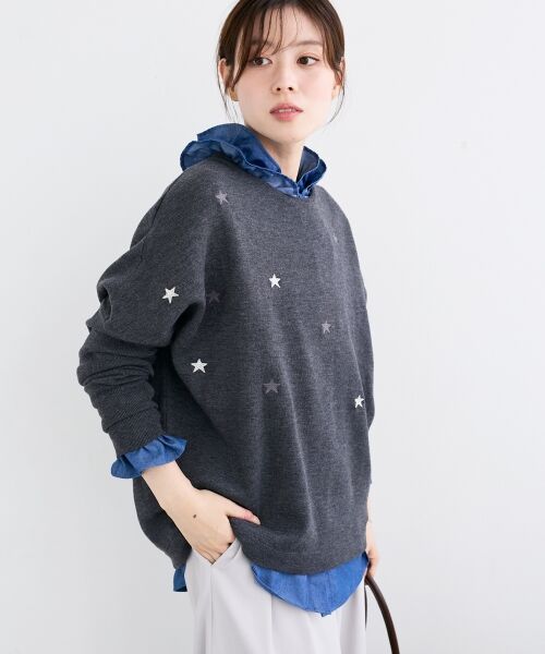 le.coeur blanc / ルクールブラン ニット・セーター | 《手洗い可能》スター刺繍ニットプルオーバー | 詳細23