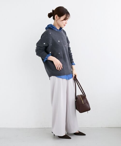 le.coeur blanc / ルクールブラン ニット・セーター | 《手洗い可能》スター刺繍ニットプルオーバー | 詳細28