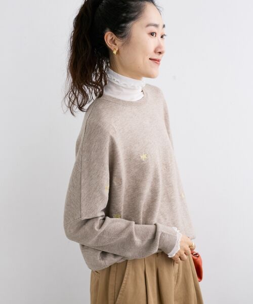 le.coeur blanc / ルクールブラン ニット・セーター | 《手洗い可能》スター刺繍ニットプルオーバー | 詳細4