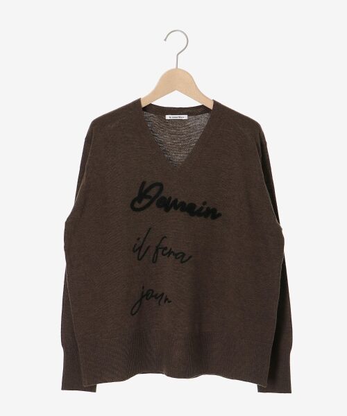 le.coeur blanc / ルクールブラン ニット・セーター | フレーズロゴ刺繍Vネックニット | 詳細11