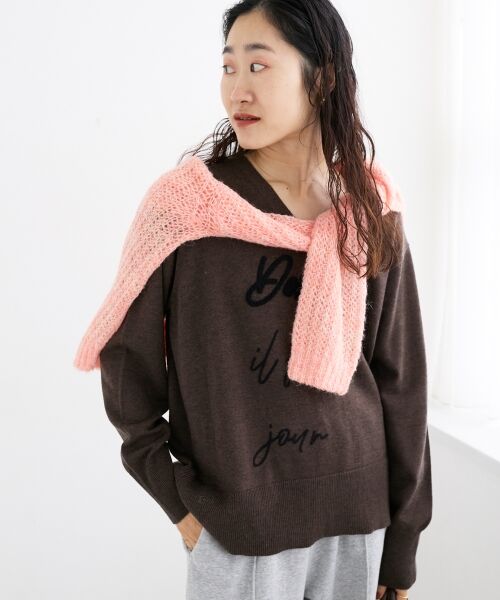 le.coeur blanc / ルクールブラン ニット・セーター | フレーズロゴ刺繍Vネックニット | 詳細17