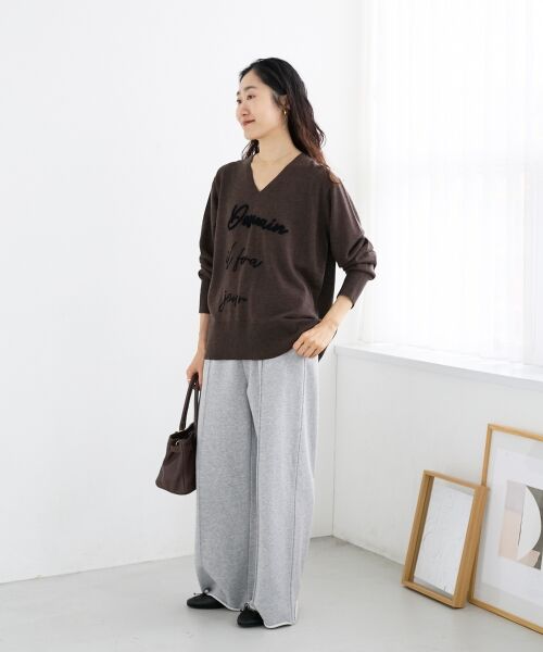 le.coeur blanc / ルクールブラン ニット・セーター | フレーズロゴ刺繍Vネックニット | 詳細22