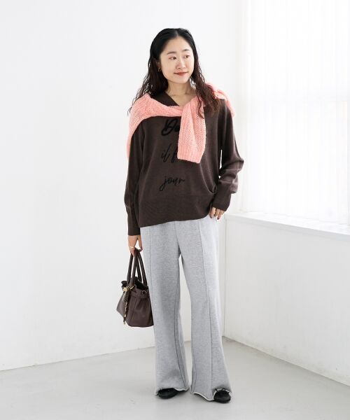 le.coeur blanc / ルクールブラン ニット・セーター | フレーズロゴ刺繍Vネックニット | 詳細23