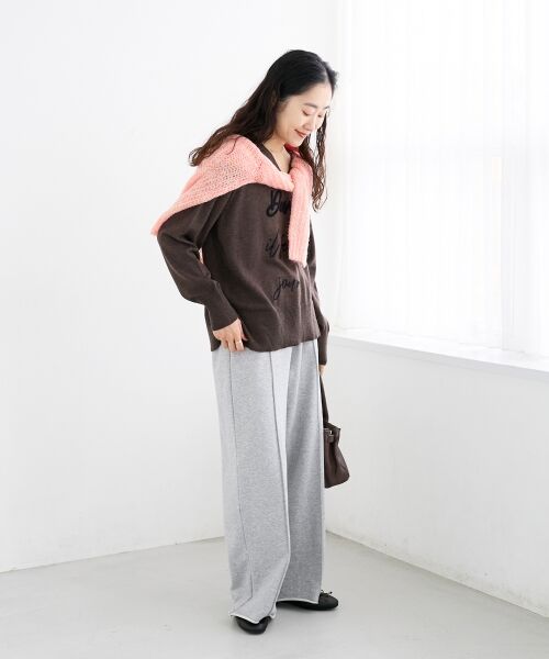 le.coeur blanc / ルクールブラン ニット・セーター | フレーズロゴ刺繍Vネックニット | 詳細24