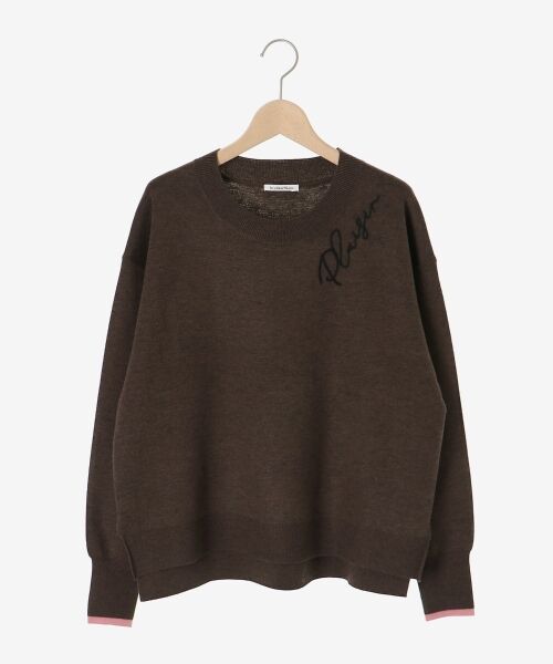 le.coeur blanc / ルクールブラン ニット・セーター | 《手洗い可能》ネック刺繍クルーネックニット | 詳細11