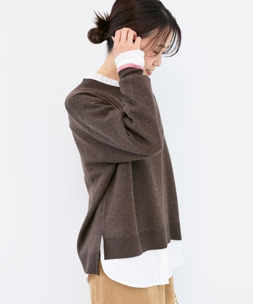 le.coeur blanc / ルクールブラン ニット・セーター | 《手洗い可能》ネック刺繍クルーネックニット | 詳細16