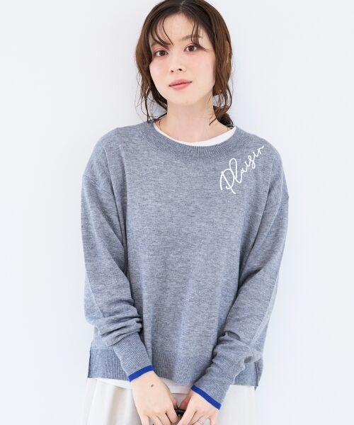 le.coeur blanc / ルクールブラン ニット・セーター | 《手洗い可能》ネック刺繍クルーネックニット | 詳細23