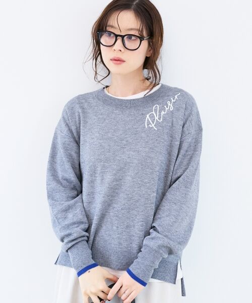 le.coeur blanc / ルクールブラン ニット・セーター | 《手洗い可能》ネック刺繍クルーネックニット | 詳細26