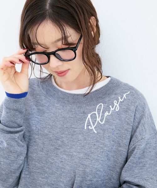 le.coeur blanc / ルクールブラン ニット・セーター | 《手洗い可能》ネック刺繍クルーネックニット | 詳細27