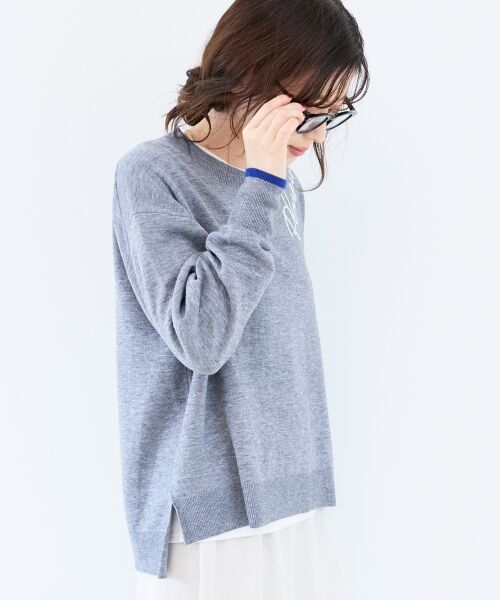le.coeur blanc / ルクールブラン ニット・セーター | 《手洗い可能》ネック刺繍クルーネックニット | 詳細29