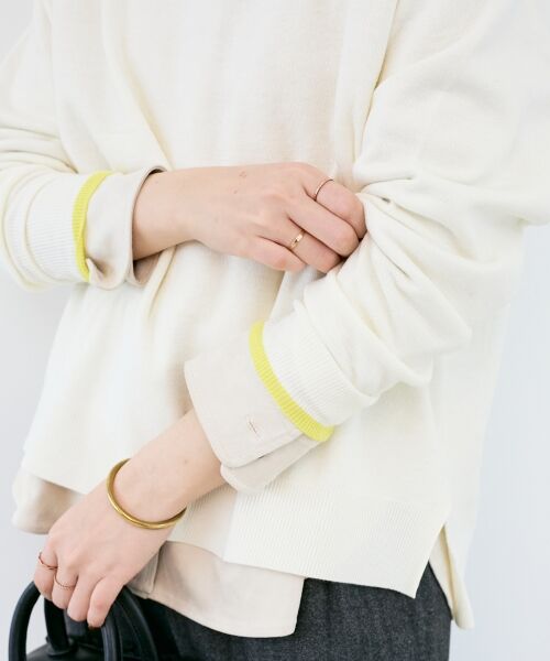 le.coeur blanc / ルクールブラン ニット・セーター | 《手洗い可能》ネック刺繍クルーネックニット | 詳細4