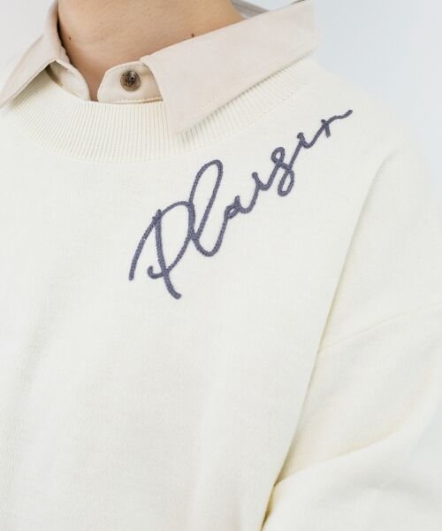 le.coeur blanc / ルクールブラン ニット・セーター | 《手洗い可能》ネック刺繍クルーネックニット | 詳細6
