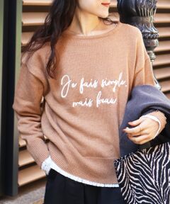 le.coeur blanc / ルクールブラン ニット・セーター | メッセージ刺繍プルオーバー