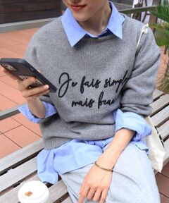 le.coeur blanc / ルクールブラン ニット・セーター | メッセージ刺繍プルオーバー