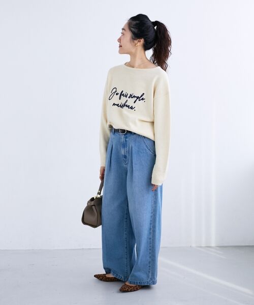 le.coeur blanc / ルクールブラン ニット・セーター | メッセージ刺繍プルオーバー | 詳細14