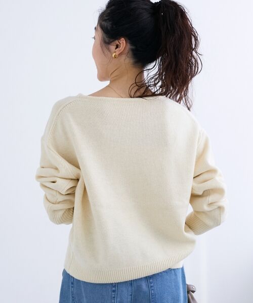 le.coeur blanc / ルクールブラン ニット・セーター | メッセージ刺繍プルオーバー | 詳細8