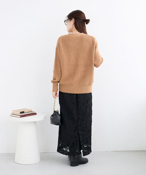 le.coeur blanc / ルクールブラン カーディガン・ボレロ | メッセージ刺繍Vカーディガン | 詳細12