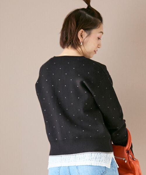 le.coeur blanc / ルクールブラン カーディガン・ボレロ | 《手洗い可能》ラメドットジャガードカーディガン | 詳細15