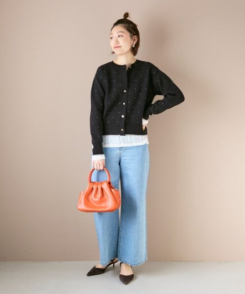 le.coeur blanc / ルクールブラン カーディガン・ボレロ | 《手洗い可能》ラメドットジャガードカーディガン | 詳細16