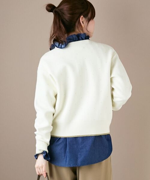 le.coeur blanc / ルクールブラン カーディガン・ボレロ | 《手洗い可能》ラメドットジャガードカーディガン | 詳細7