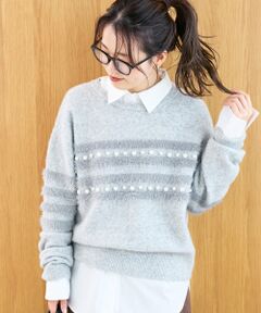 le.coeur blanc / ルクールブラン ニット・セーター | パール×シャギーニット