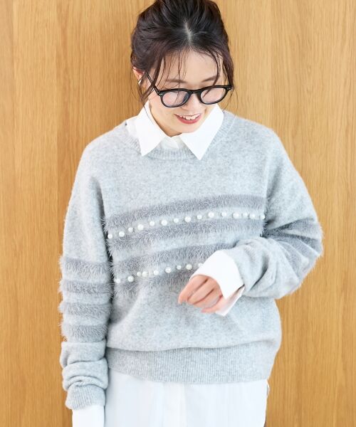 le.coeur blanc / ルクールブラン ニット・セーター | パール×シャギーニット | 詳細3