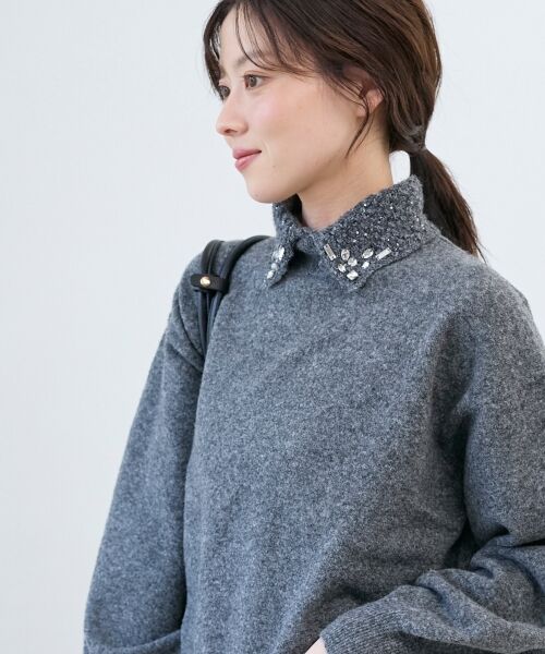 le.coeur blanc / ルクールブラン ニット・セーター | 2wayスパンコール襟ニット | 詳細3