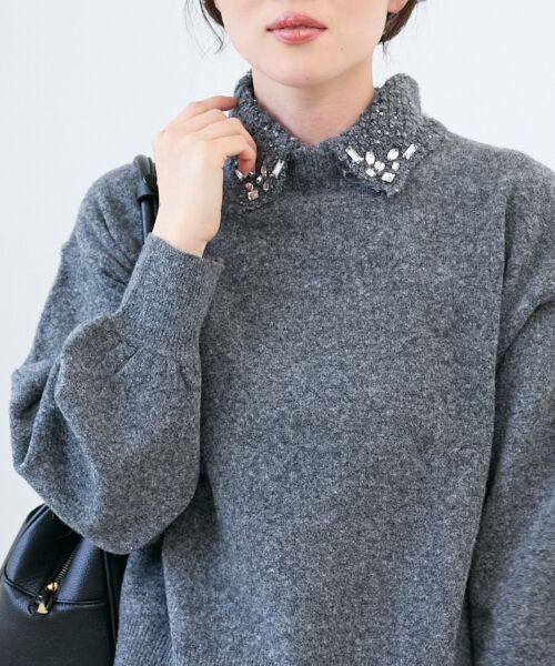 le.coeur blanc / ルクールブラン ニット・セーター | 2wayスパンコール襟ニット | 詳細4