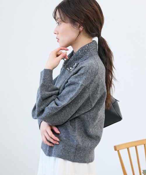 le.coeur blanc / ルクールブラン ニット・セーター | 2wayスパンコール襟ニット | 詳細7