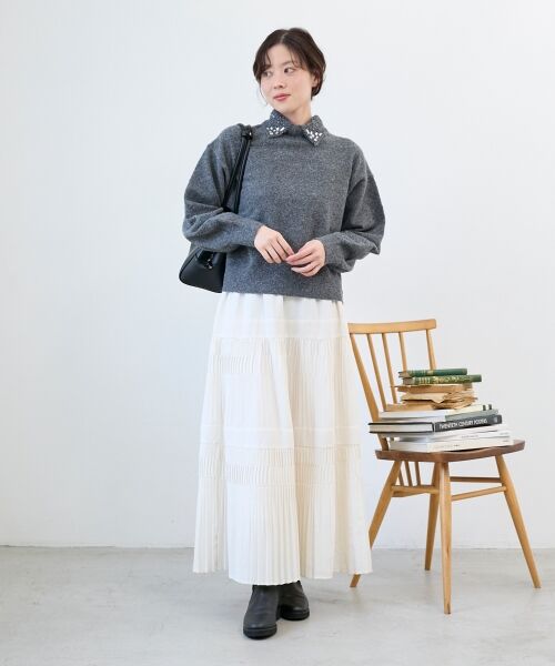 le.coeur blanc / ルクールブラン ニット・セーター | 2wayスパンコール襟ニット | 詳細9