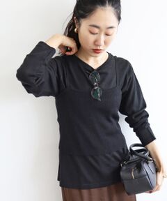 le.coeur blanc / ルクールブラン ニット・セーター | 《手洗い可能》ニットプルオーバー×ビスチェセット