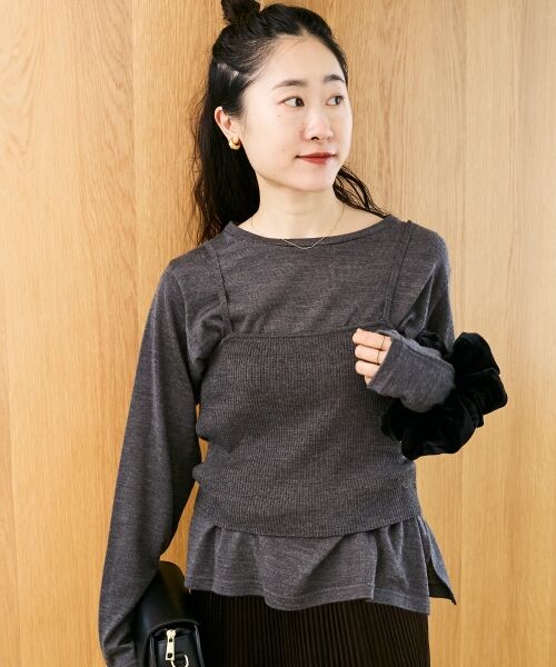 le.coeur blanc / ルクールブラン ニット・セーター | 《手洗い可能》ニットプルオーバー×ビスチェセット | 詳細17