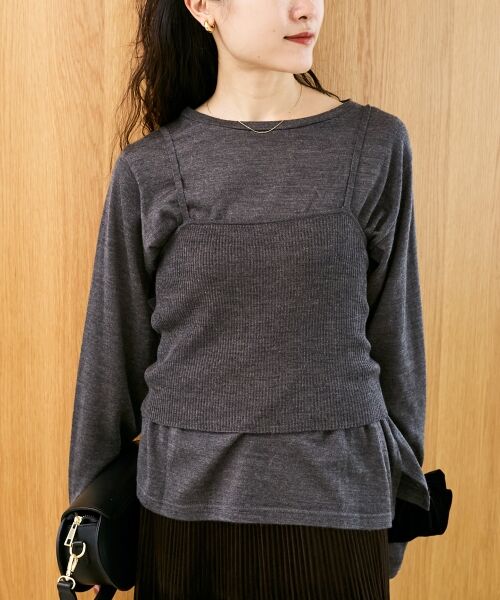 le.coeur blanc / ルクールブラン ニット・セーター | 《手洗い可能》ニットプルオーバー×ビスチェセット | 詳細19