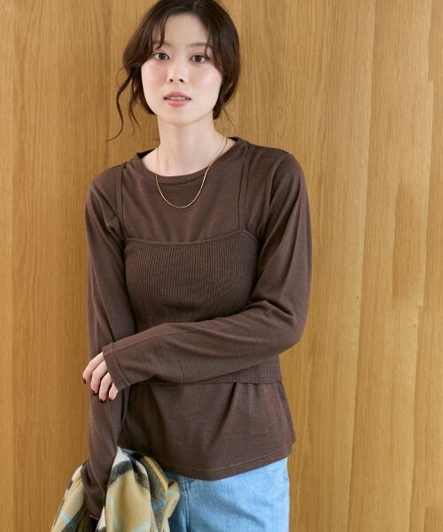 le.coeur blanc / ルクールブラン ニット・セーター | 《手洗い可能》ニットプルオーバー×ビスチェセット | 詳細2