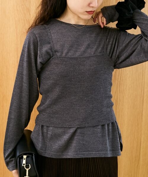 le.coeur blanc / ルクールブラン ニット・セーター | 《手洗い可能》ニットプルオーバー×ビスチェセット | 詳細20