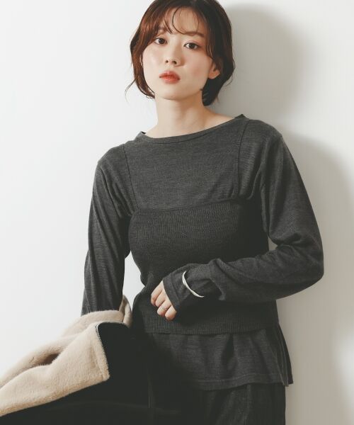 le.coeur blanc / ルクールブラン ニット・セーター | 《手洗い可能》ニットプルオーバー×ビスチェセット | 詳細28