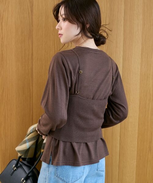 le.coeur blanc / ルクールブラン ニット・セーター | 《手洗い可能》ニットプルオーバー×ビスチェセット | 詳細5