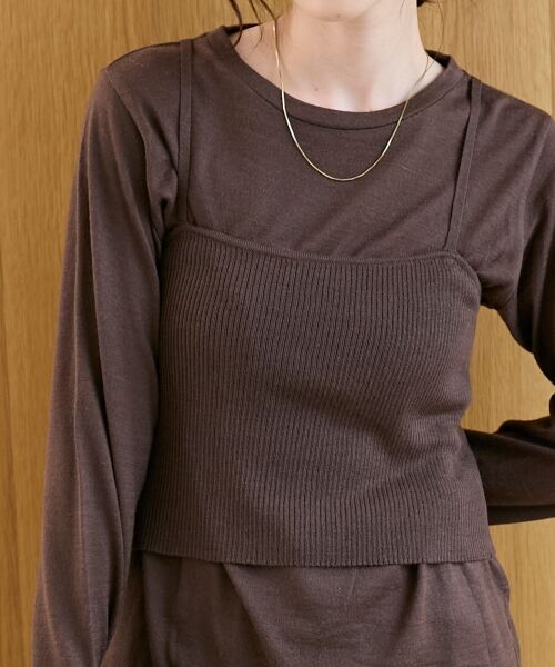 le.coeur blanc / ルクールブラン ニット・セーター | 《手洗い可能》ニットプルオーバー×ビスチェセット | 詳細6