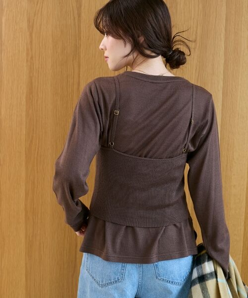 le.coeur blanc / ルクールブラン ニット・セーター | 《手洗い可能》ニットプルオーバー×ビスチェセット | 詳細7