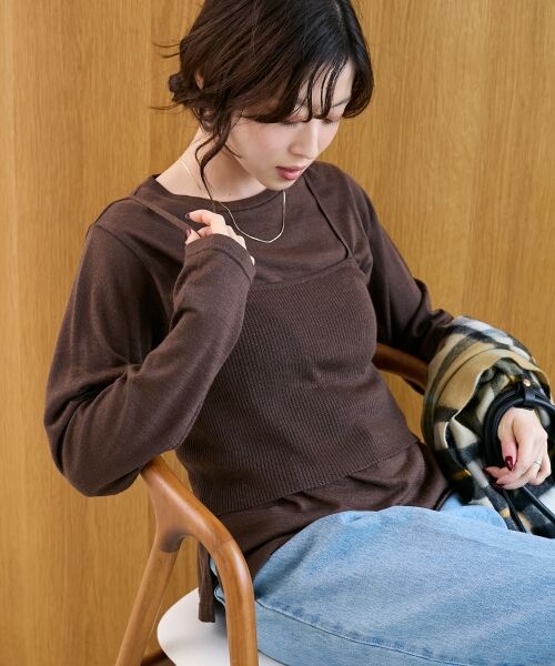 le.coeur blanc / ルクールブラン ニット・セーター | 《手洗い可能》ニットプルオーバー×ビスチェセット | 詳細9