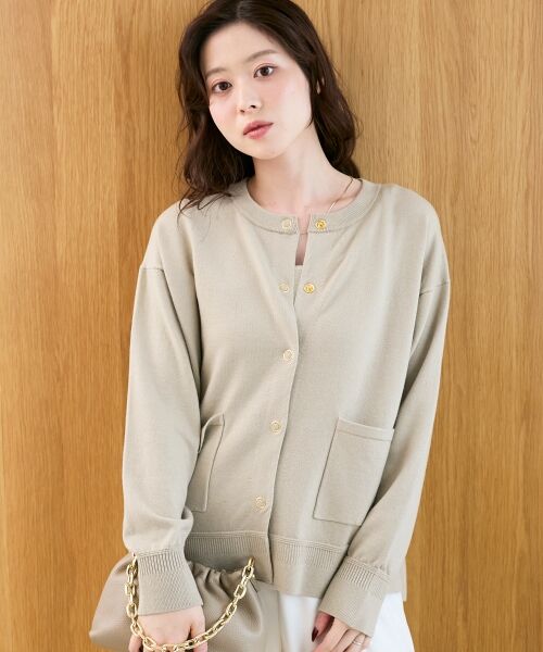le.coeur blanc / ルクールブラン カーディガン・ボレロ | リングボタンクルーカーディガン | 詳細2