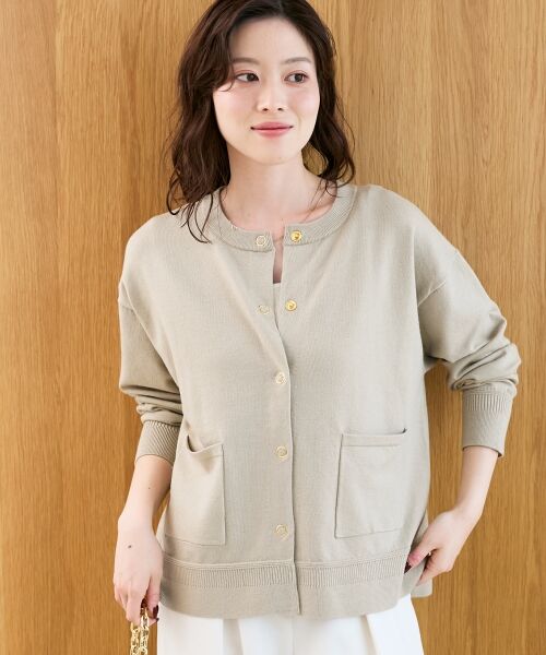 le.coeur blanc / ルクールブラン カーディガン・ボレロ | リングボタンクルーカーディガン | 詳細3