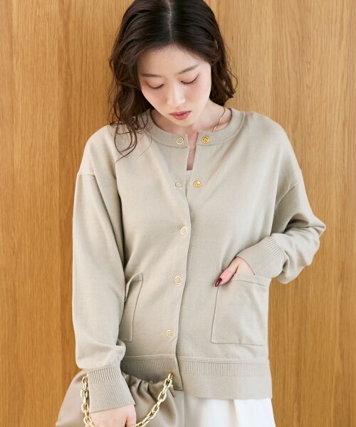 le.coeur blanc / ルクールブラン カーディガン・ボレロ | リングボタンクルーカーディガン | 詳細4