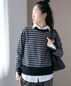 le.coeur blanc / ルクールブラン ニット・セーター | スリーブボタンクループルオーバー