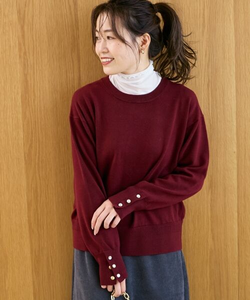 le.coeur blanc / ルクールブラン ニット・セーター | スリーブボタンクループルオーバー | 詳細2